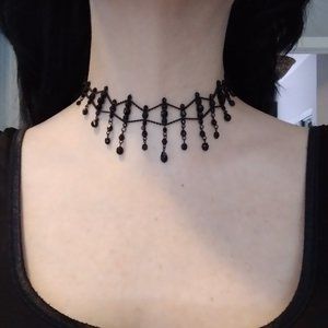 Victorian Goth Beaded Choker